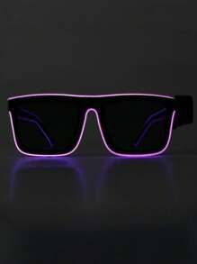 1 Pair Battery-Powered Cool LED Square Techno-Style Luminous Glasses, LED Party Supplies, Glow Eyewear For Nightclub, Music Festival, Birthday Party, Celebration - Nhiều màu - Xem 14