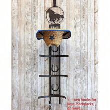 Cowboy Metal Horse Hat Rack Wall Mounted Organizer Storage Hat Hanger Decoration