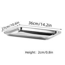 1pc Square Plate, Tray, Vegetable Plate, Dining Plate, Barbecue Plate, Rice Plate, Iron Plate, Rectangular Baking Tray