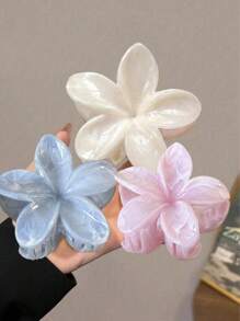 3/2/1pc Large Acrylic Ombre Flower Hair Claw Clips, Simple & Elegant Design, Suitable For Updo, Casual Or Travel Wear,Flower Claw