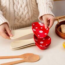 1pc Ceramic High Temperature Resistant Mushroom Spoon Rest, Cute And Sturdy Spatula Holder Spoon Holder For House Warming Gift School Supplies,Christmas Gift