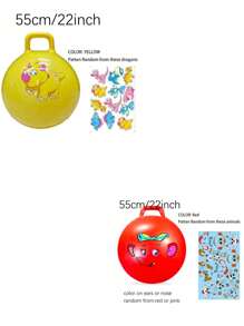 45cm/18inch/55cm/22inch Bouncy Hopper Balls With Handle For Kids, Ride On Toys Balls For Toddlers 1-3 & Kids 4-8, 1 Pack Hopper Ball 18 Inch Size For Kids Jumping Sports Ride Games Balance Exercise Indoor Outdoor Fun