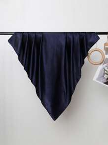 1pc Women's Plain Color Bandana Scarf, Versatile & Stylish For Dress - Navy Blue - View 5