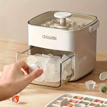Molde para cubitos de hielo extra grande de 48 compartimentos con deslizamiento fácil - Bandeja de almacenamiento de plástico de doble capa para el refrigerador - Perfecto para el whisky y los cócteles, un accesorio de cocina esencial