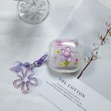 全新彩色可爱耳机盒，适用于 Buds FE/Buds 3/3 Pro、Galaxy BudsPro、Galaxy Buds Live、Buds2、Buds 2 Pro 无线蓝牙耳机，透明耳机充电盒保护套 - 炫彩紫 - 查看 12