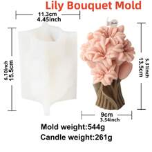3D Emulation Narcissus Tulip Bouquet Silicone Candle Mold DIY Relief Lily Calla Flower Bundle Tool Handmade Flower Shaped Scented Soy Wax Candle Plaster Resin Decoration Making Mould Wedding Decor Candle Valentine's Day Gifts