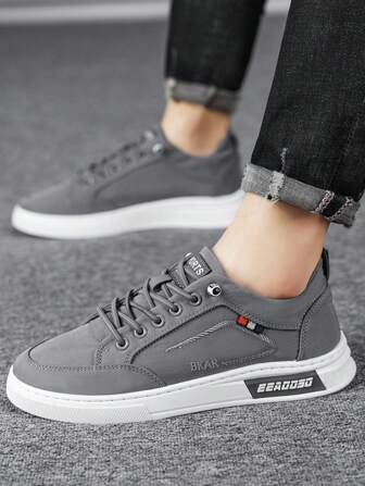 Fashionable Low-Top Casual Men's Athletic Sneakers, Lace-Up Minimalist Design Running Shoes, Breathable Durable Lightweight Walking Shoes For Men