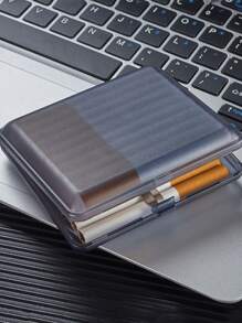 1pc 20Slots Matte Transparent Plastic Cigarette Case, Compact & Durable Cigarette Holder For Men - Transparent - View 12