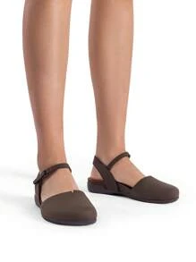 Women's Arch Support Sandals Closed Toe Comfort Cork Footbed Flat Sandals Wide Round Toe Summer Work Walking Vacation Shoes - Coffee Brown - View 7