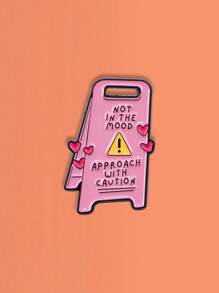 1PC Pink Roadblock Badge Unique Zinc Alloy Accessory Pin Suitable As A Holiday Gift For Friends - DL010 - View 1