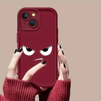 1pc Gradient Painted Elf Eye-Catching Staircase Angry Face Soft Phone Case, Compatible With IPhone 16, 16 Pro Max, Infinix Smart 7, Spark Go 2024, Infinix Hot 40/40 PRO/SPARK 20 PRO, Galaxy S25 Ultra Waterproof Shockproof Anti-Fall Scratch Resistant