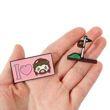 SuperMario SuperMario 1/2 Pcs Creative Cartoon Mario Game Brooch Personalized Flagpole Love Enamel Pin Metal Badge Jewelry Clothing Backpack Accessories A Gift For Friends