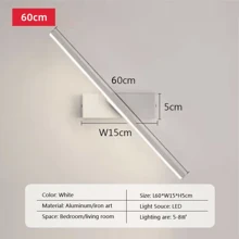 Modern Led Mirror Light Simple Touch Control Wall Sconce 330 ° Rotation-Led Rechargeable Magnetic Light Mirror Lamp Fixtures Black /White 30/60/80cm Aluminium Dimmable Rotating Rechargeable Wall Light Home Decor Fixtures For Living Room Bedroom Bedroom Bedside Hallway Lamp Dining Room Kitchen Wall