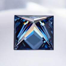 1 qt 5,5x5,5 mm Piedra de moissanita de corte princesa de 1 pieza/2 piezas/5 piezas al por mayor, claridad VVS1, color verde y azul nuevo, para la fabricación de joyas y engastado de gemas
