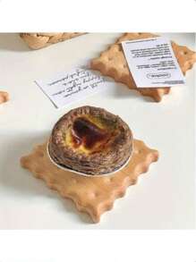 1 件木质饼干形杯垫 - 实木隔热垫，适用于咖啡杯、茶杯、马克杯 - 天然木色饮料杯垫 - 厨房餐桌装饰和杯架必备品