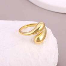 1pc 18k Gold Plated Copper Cross Ring, Suitable For Everyday Wear For Women