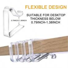 24 件透明桌布夹，塑料桌布夹，防风桌布架，适用于圣诞节、居家、婚礼、派对、室内/室外、露营、野餐 - 白色 - 查看 3