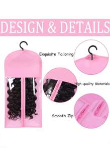 1pc Non-Woven Cloth Zipper Wig Bag, Multi-Color Dust-Proof Wig Carrying Case Portable Wig Storage Bag
