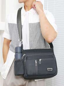 New Multifunctional Leisure Bag Men's Large Storage Tools Canvas Bag Cross Style Shoulder Bag Cross-Body Travel Bag Backpack Side Bags For Men - Grey - View 5