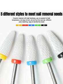 1个陶瓷美甲钻头 - 3/32英寸专业电动美甲钻头，带支架，适用于修甲、修脚、角质层打磨、亚克力凝胶指甲抛光 - 彩色 - 查看 7
