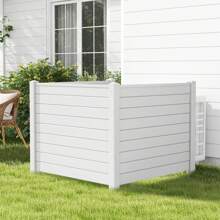 Lifezeal 48"L X 37.5"H Air Conditioner Fence With 3 Ground Stakes Black/White - 白色 - 查看 8
