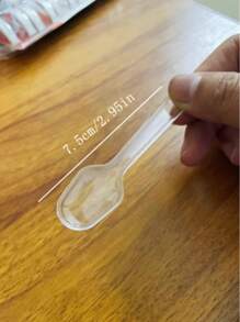 100pcs Clear Plastic Mini Spoons, Ice Cream, Dessert Spoon, Coffee Spoon, Party Serving, Suitable For Wedding, Festival, Gathering, Cake, Dessert, Coffee & Fruit Salad Sampling Spoons , For Halloween Or Christmas Party - Multicolor - View 7