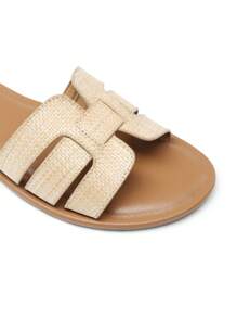 Women's Slide Sandals Slip-On Open Toe Strappy Design Flat Sandals Fashion Dress Casual Comfortable Summer Beach Walking Slides Shoes - 杏色 - 查看 7