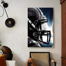 Framed American Football Sport Canvas Wall Art, American Football Art Prints, Rugby Art Poster, Black White Gym Artwork Prints For Bedroom Man Cave Boy's Bedroom Decor, Creative Home Decoration, High Quality Decorative Posters, Dormitory, Gym, Bar, Cafe, Arcade, Room Living Room Wall Decoration Painting, Perfect Gift.