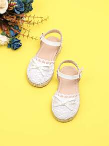 1 双柔软可爱女婴针织镂空平底凉鞋 - 白色 - 查看 4