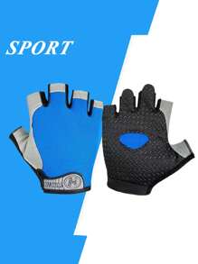 1 Pair Half Finger Mesh Gloves, Knitted Fabric Breathable Anti-Slip Durable For Cycling, Sports, Fitness - Multicolor - View 11