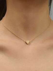 1 Pc Minimalist Fashionable Heart Pendant Necklace, Women Stylish Daily Decorative Accessory
