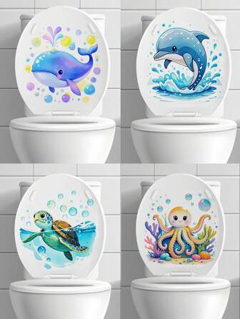 Adesivi carini per il serbatoio del water con delfini e tartarughe marine, accessori per il bagno, adesivi floreali per il serbatoio del water, decorazioni per la casa e la stanza, adesivi, decorazioni murali, adesivi in vinile per decorazioni domestiche, articoli per decorazioni primaverili per rinnovare la tua casa, adesivi come regali per compleanni, lauree, decorazioni per pareti, bagno, camera da letto, stanza, soggiorno, casa, decorazioni per la casa