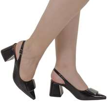 Women's Slingback Formal Pumps With Pointed Toe Decoration 18203 - 黑色 - 查看 8