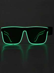 1 Pair Battery-Powered Cool LED Square Techno-Style Luminous Glasses, LED Party Supplies, Glow Eyewear For Nightclub, Music Festival, Birthday Party, Celebration - Nhiều màu - Xem 10