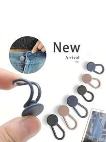 6/12pcs Universal Waist Belt Extender, Seamless Detachable Jeans Button Extender, Adjustable Elastic Waist Belt Buckle, Casual Streetwear Style, Plastic Material, Suitable For Commuting, College Life, Outdoor Activities