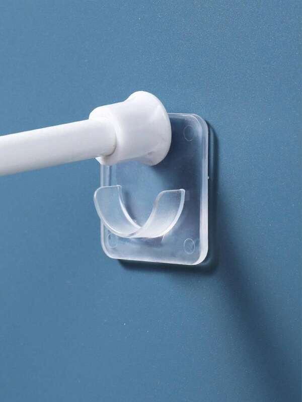 2pcs Clear Shower Curtain Rod Holder, Modern ABS Punch-Free Curtain Rod Rack For Bathroom