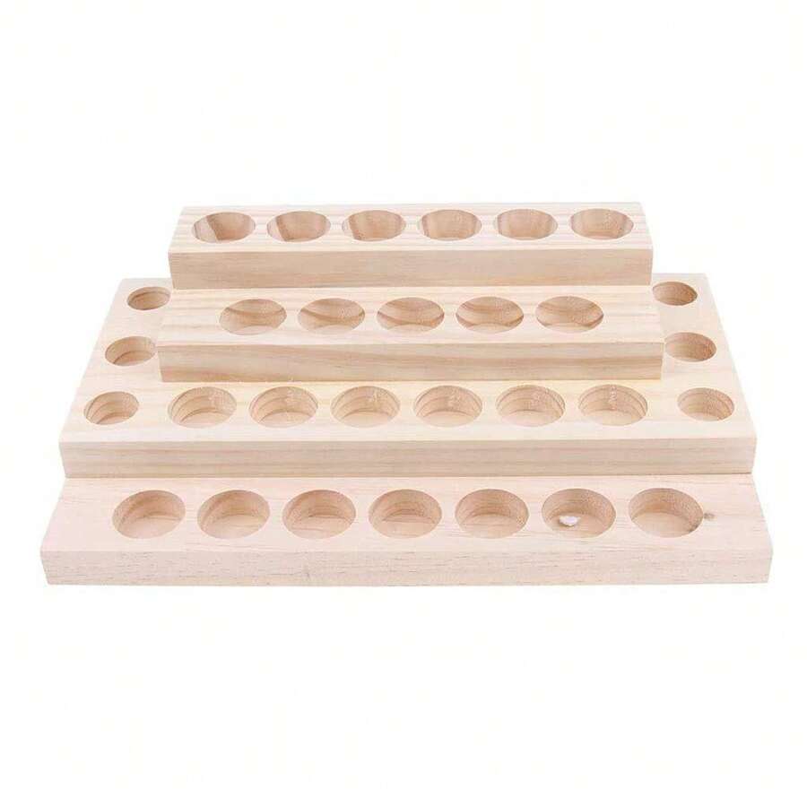 Support à huiles essentielles en bois à quatre niveaux avec 30 grilles