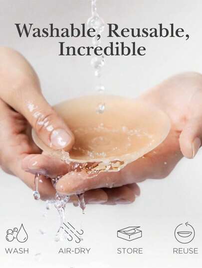 1Pair Reusable Invisible Silicone Nipple Cover Boob Pads Self Adhesive Breast Chest Bra Pasties Pad Mat Stickers Accessories Lift For Woman