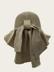 1pc Women's Solid Color Hollow Out Bowknot Sunscreen Versatile Shawl Cap, Suitable For Fashionable Commuting - Bucket Hat - View 7
