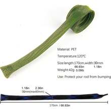 170cm 35mm/67in 1.4in Fishing Rod Socks Sleeve Cover, Braided Mesh Reusable Rods Pole Telescopic Protector Bag, Fishing Tools Accessories - Multicolor - View 5