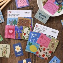 1 SET/60 PIEZAS Pegatinas de arte abstracto estilo coreano INS Pegatinas impermeables y estéticas para decoración, scrapbooking, manualidades, botellas de agua, cuadernos. Ideal para cuadernos y diseño DIY - Multicolor - Ver 7