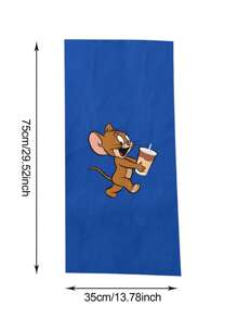 TOM AND JERRY. 1 pieza Toalla de playa con estampado de dibujos animados Tom y Jerry, suave y cómoda para el hogar, el baño, niños y adultos, natación