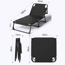 Cama Plegable Portátil Individual para Acampar Camping Exteriores, Catres Plegables para Dormir Adultos, con Cojines y Almohadas, 4 Posiciones Ajustables, para Interiores/Hogar/Oficina/Playa - 1 - Ver 9
