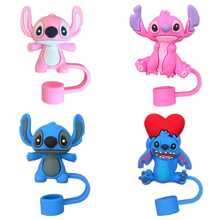 Disney 4pcs Cartoon Reusable 10mm Disney Straw Toppers, Dust-Proof Straw Caps For 10mm Straws, Colorful Drinking Accessories, Suitable For Men, Women, Friends Gifts