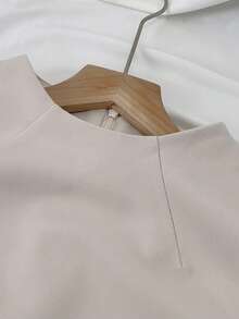 Elegant Women 2pcs/Set Solid Colour T-Shirt And Wide Leg Pants Suit - Apricot - View 5