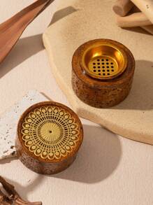 1pc Resin Round Incense Burner, Minimalist & Modern Style, Suitable For Aromatic Incense, Home Decor, Room Decoration, Party & Holiday Decoration Gifts Birthday Graduation