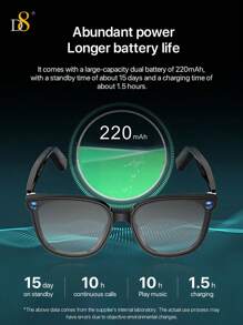 D8 handgefertigte Diamant-Smart-Brille mit Knochenleitung (Musik & Anrufe) für intelligente Geräte, für Damen und Herren, zum Anschließen an Handy & Tablets, zum Radfahren, Spielen, Musikhören oder Handyieren, um mit der Außenwelt in Kontakt zu bleiben.
