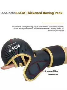 Gants de boxe arts martiaux pour hommes et femmes, gants de sport hybrides MMA à paume ouverte, poing épais pour l'entraînement au combat, la boxe, le Muay Thai, le sac de frappe et le kickboxing