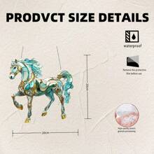 A Set Of 2D Acrylic Colored Glass Horse Sun Catcher Wall Decoration Pendant, Animal Themed Sun Catcher Decoration, Suitable For Home Wall Decoration, Room Decoration, Office Decoration, Bedroom Window Decoration, Summer Garden And Vacation Home Decoration; Interesting And Fashionable Design Style