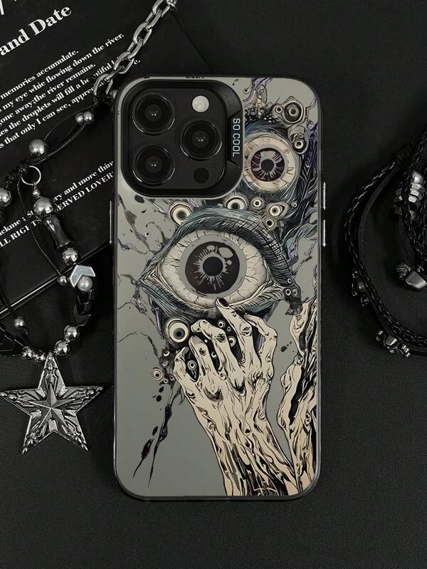 1 pieza Funda protectora para teléfono con estampado de ojos de terror, compatible con Apple iPhone 11/12/13/14/15/16/16PRO/16PROMAX y Galaxy A05/A15/A25/A35/A53/A54/A55/S23/S24, anti-caídas